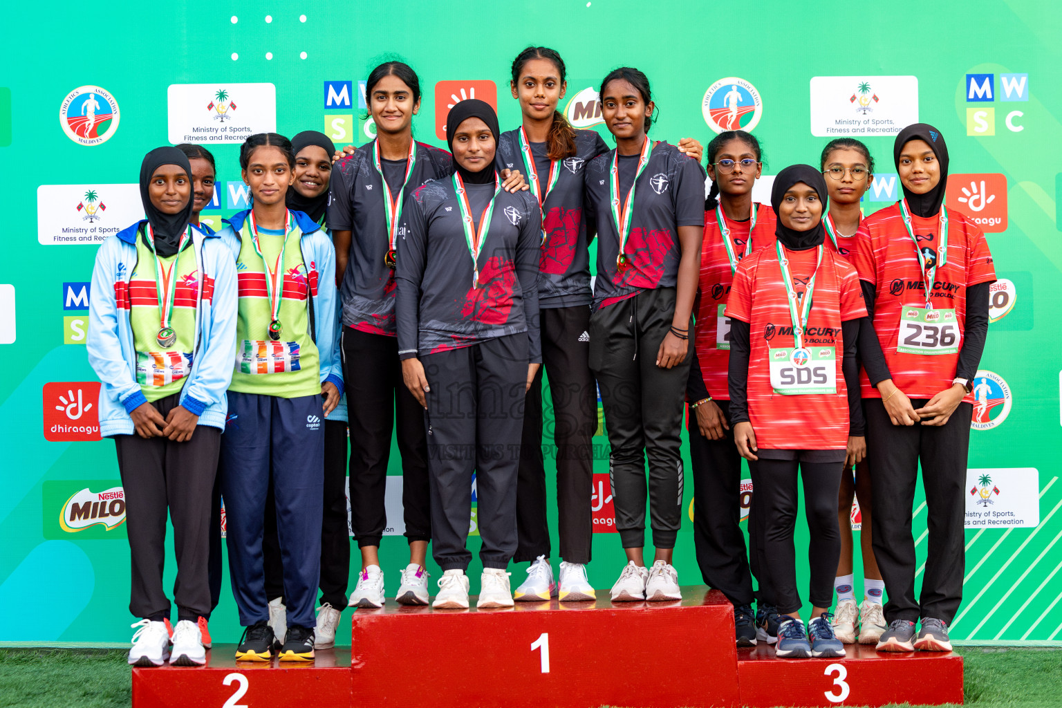 Day 2 of 12th Milo Association Championships was held in Ekuveni Track at Male', Maldives on Friday, 25th April 2025. Photos: Hassan Simah / images.mv