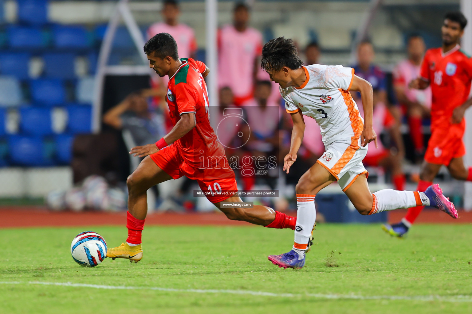 Bhutan vs Bangladesh in SAFF Championship 2023 held in Sree Kanteerava Stadium, Bengaluru, India, on Wednesday, 28th June 2023. Photos: Nausham Waheed, Hassan Simah / images.mv