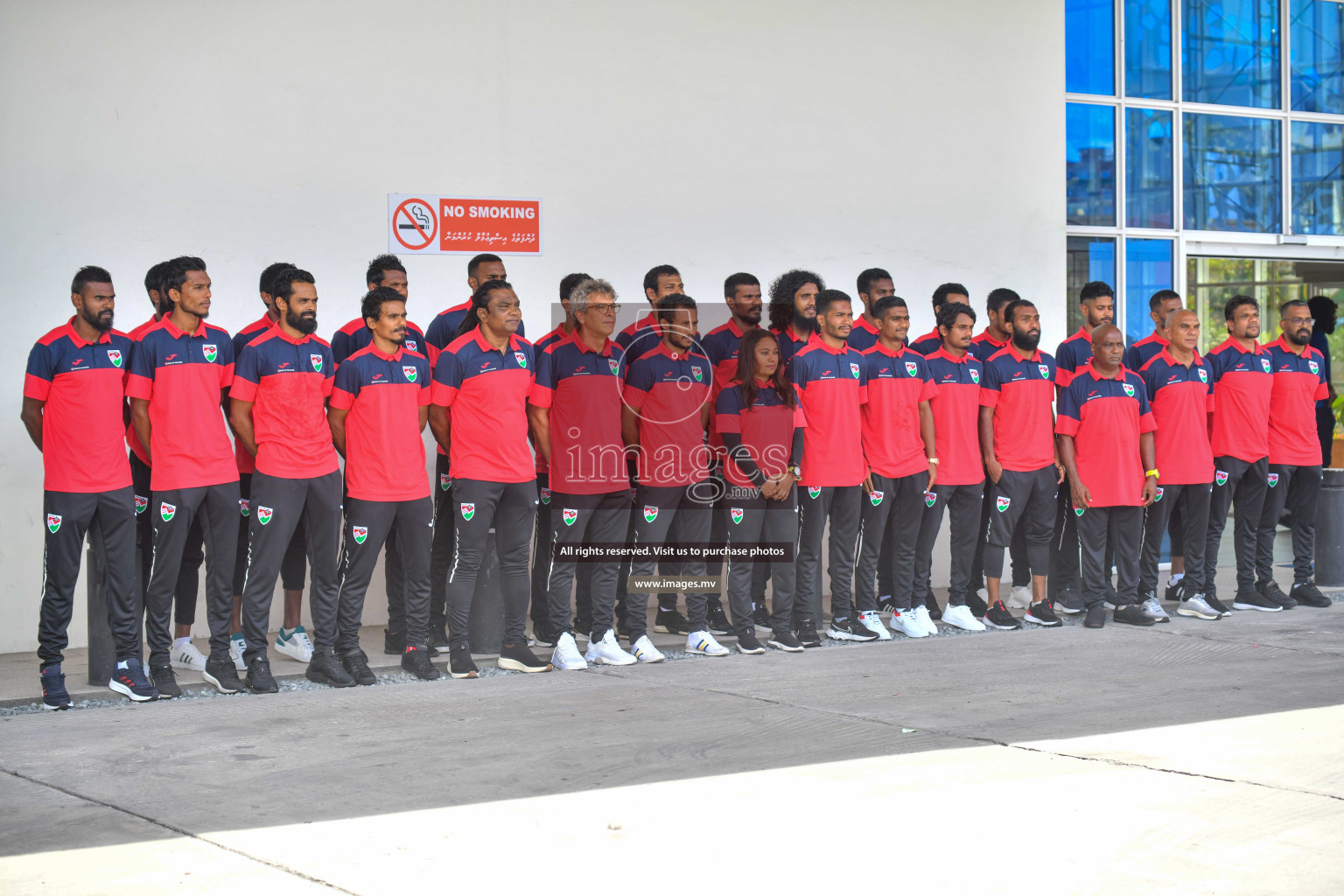 The Senior Men's National Team depart to Japan Training Camp from Maafannu Bus Terminal, Male', Maldives on 5th June 2023 Photos: Nausham Waheed/ Images.mv