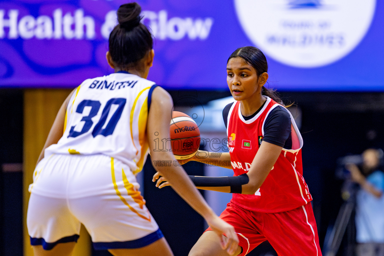 Maldives vs SriLanka in Day 2 of Under 16 Woman's Asian Cup SABA Qualifiers 2025 was held in Social Center, Male', Maldives on Friday, 13th June 2025. Photos: Nausham Waheed / images.mv