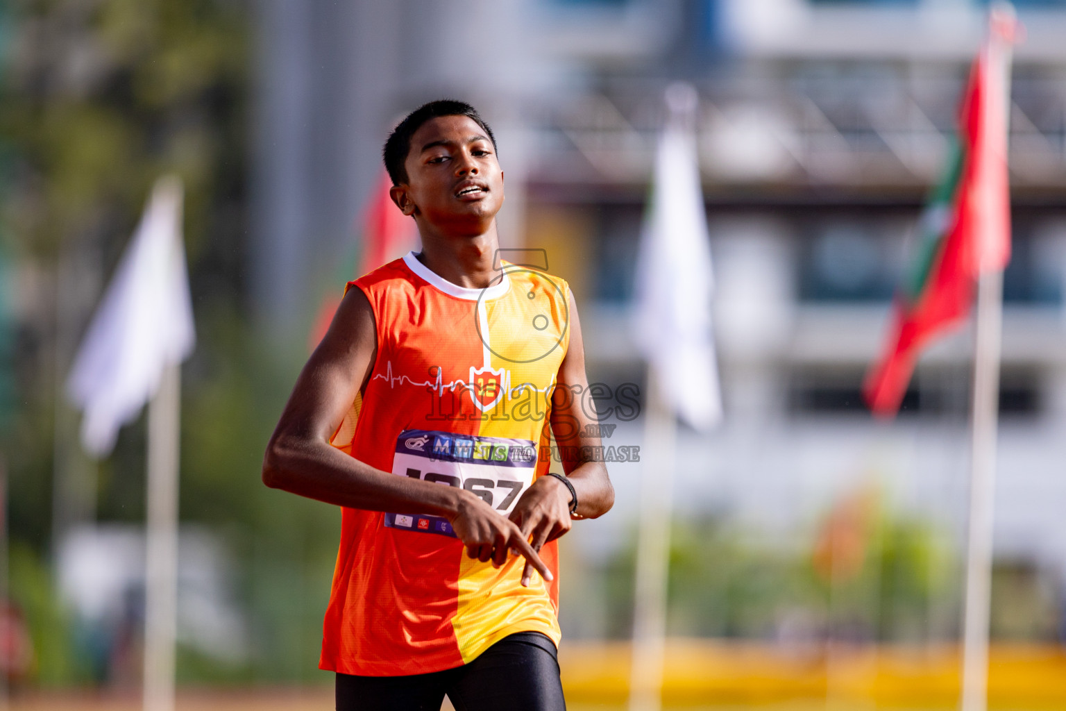 Day 3 of MWSC Interschool Athletics Championships 2024 held in Hulhumale Running Track, Hulhumale, Maldives on Monday, 11th November 2024. 
Photos by: Hassan Simah / Images.mv