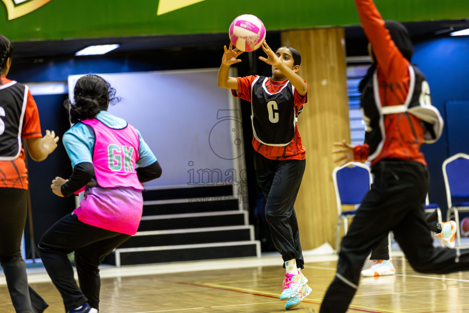Young Netters A vs AIS Netball Academy in Day 5 of 3rd Netball Junior Championship, held at Social Center on Thursday 23rd January 2025 . Photos: Shuu Abdul Sattar / images.mv