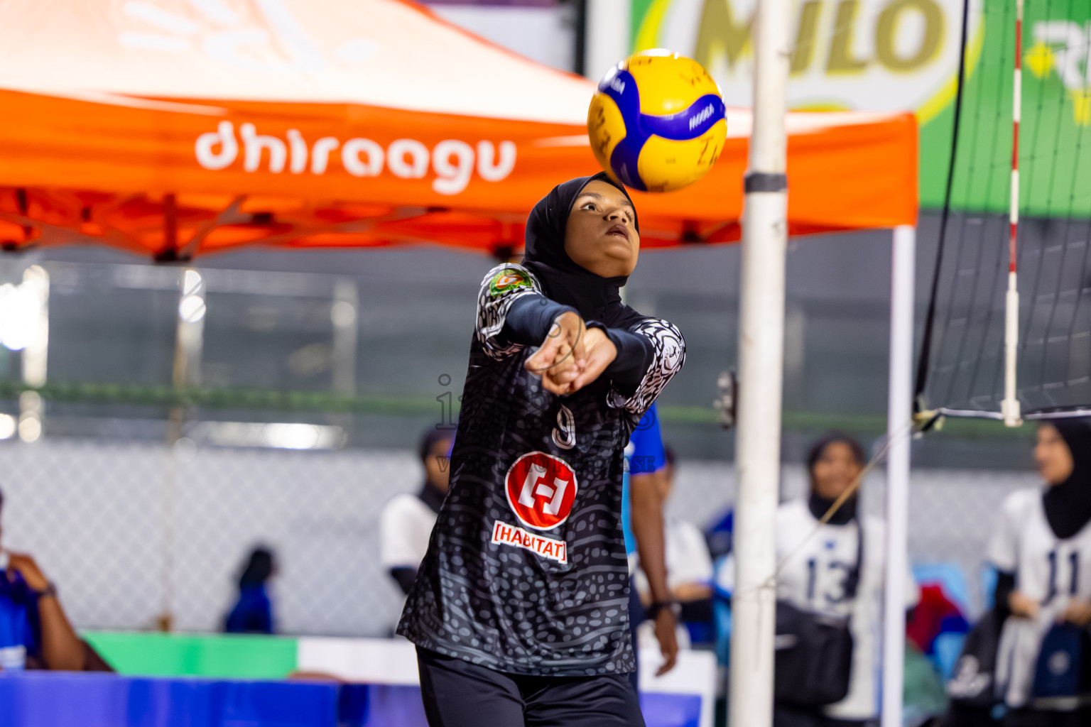 Goodies Sports Club vs Club Volleyball in Milo National Junior Volleyball Championship 2025 Day 4 was held on Tuesday, 25th November 2025 at Ekuveni Turf Court Male', Maldives. Photos: Nausham Waheed / images.mv