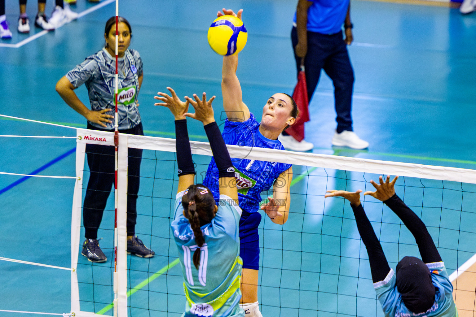Police Club vs Club Wamco in the Final of Women's Division of National Volleyball Championship 2025 held in Male', Maldives on Sunday, 4th May 2025 at Social Center Indoor Hall Photos By: Nausham Waheed / images.mv