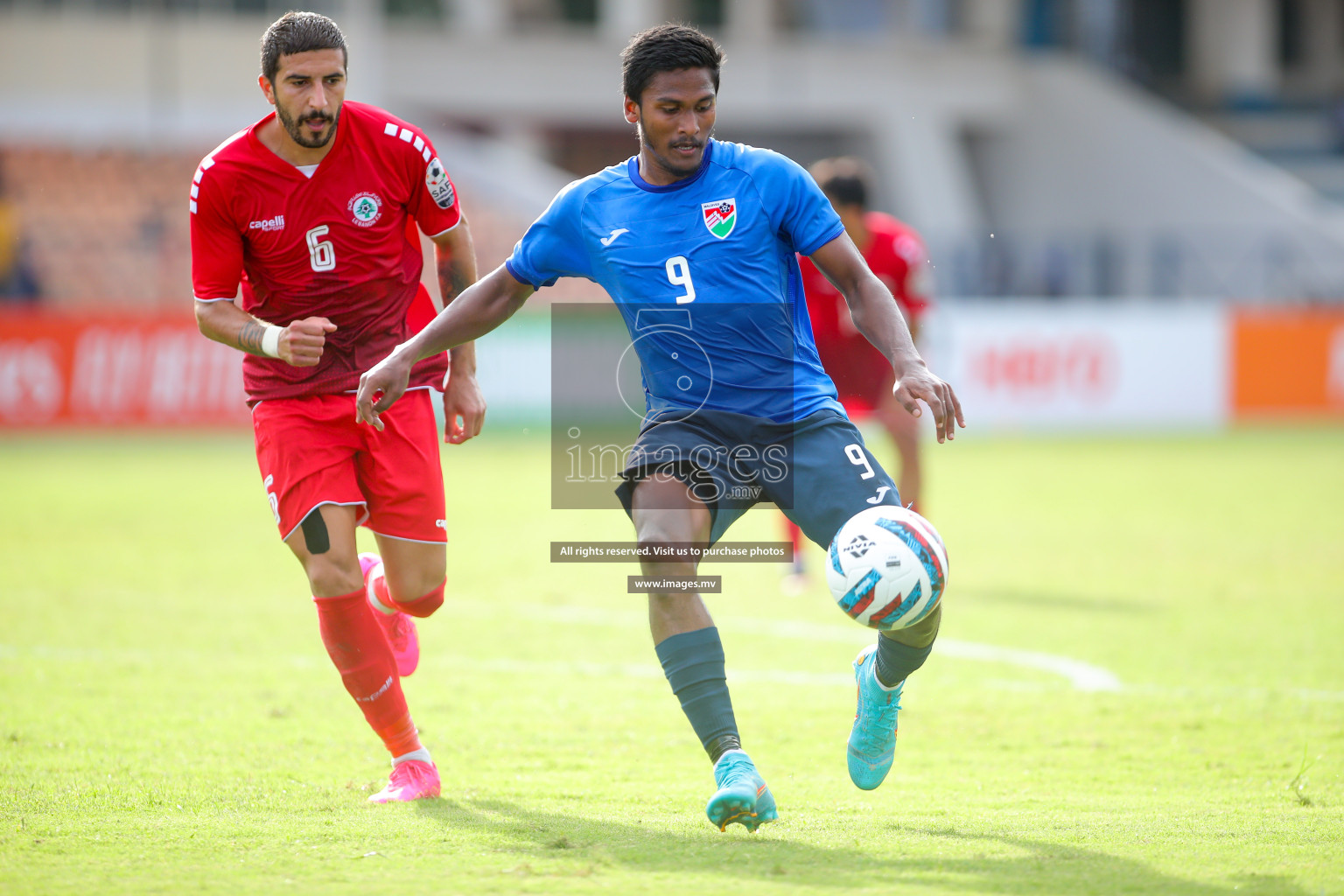 Lebanon vs Maldives in SAFF Championship 2023 held in Sree Kanteerava Stadium, Bengaluru, India, on Tuesday, 28th June 2023. Photos: Nausham Waheed, Hassan Simah / images.mv