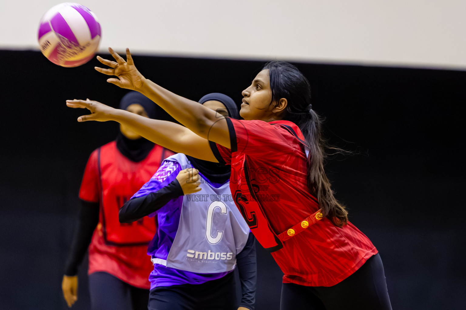 C Matrix vs Invicto SC in Day 4 of 24th Milo Netball Association Championship held in Social Center at Male', Maldives on Thursday, 4th September 2025. Photos: Nausham Waheed / images.mv