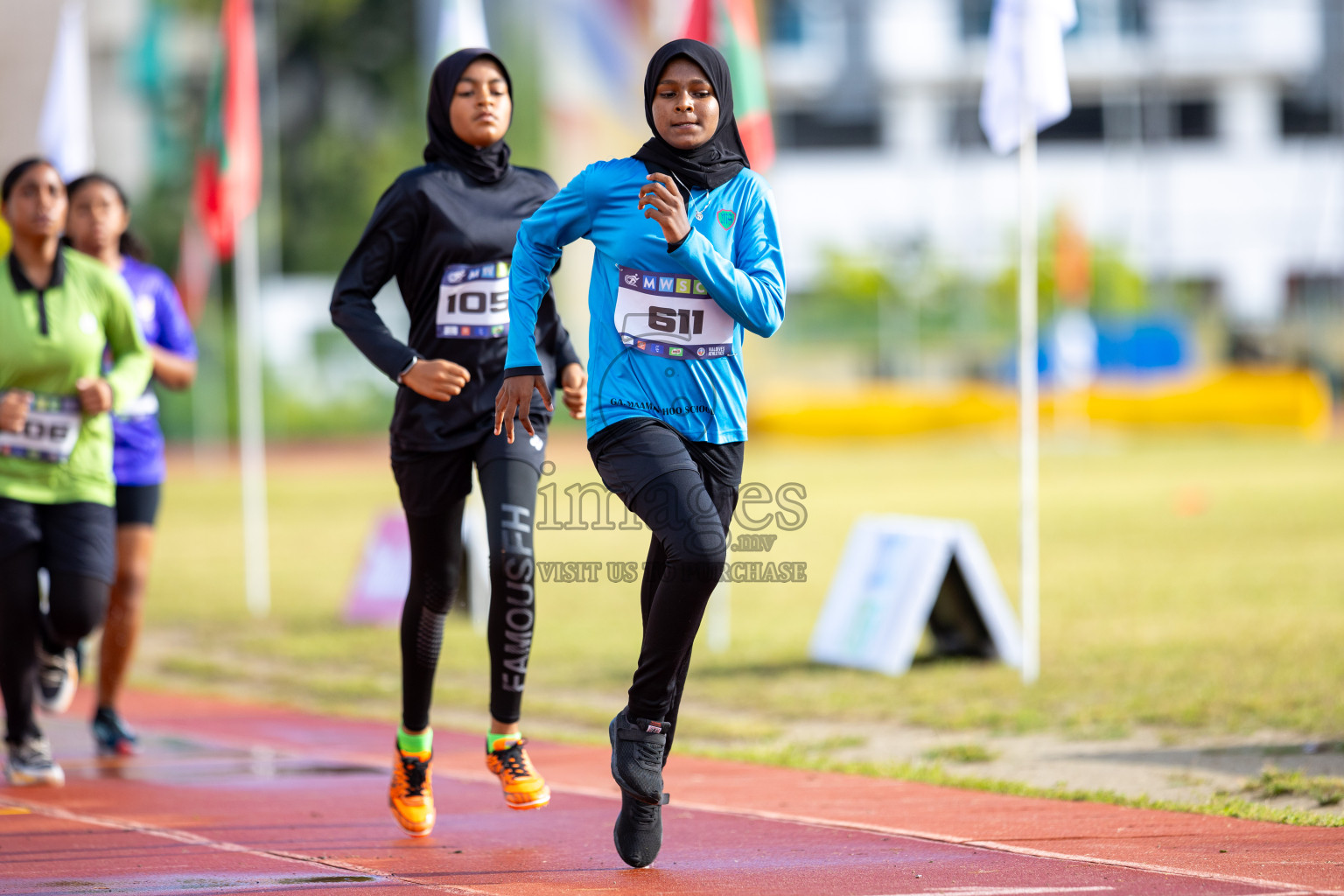 Day 1 of MWSC Interschool Athletics Championships 2024 held in Hulhumale Running Track, Hulhumale, Maldives on Saturday, 9th November 2024. 
Photos by: Ismail Thoriq / images.mv