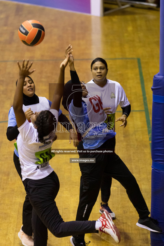 Club Green Streets vs Mahibadhoo in the Milo National Netball Tournament 2022 on 20 July 2022, held in Social Center, Male', Maldives. Photographer: Shuu / Images.mv