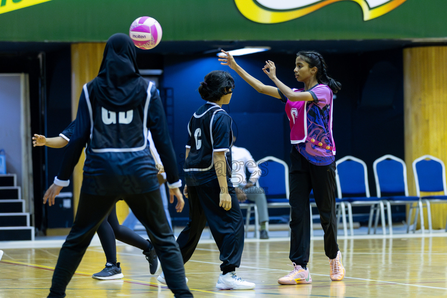 N Sports Academy  B vs AIS Netball Academy in Day 1 of 3rd Junior Championship - Netball association of Maldives, held at Social Center on 19th January 2025 . Photos by Shuu Abdul Sattar