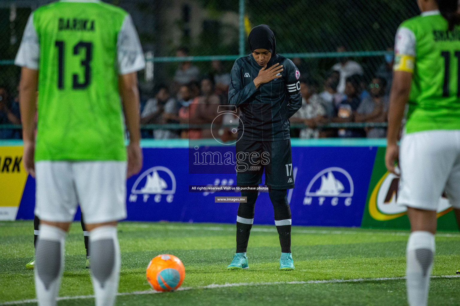 Club WAMCO vs DSC in the Semi Finals of 18/30 Women's Futsal Fiesta 2021 held in Hulhumale, Maldives on 14th December 2021. Photos: Ismail Thoriq / images.mv