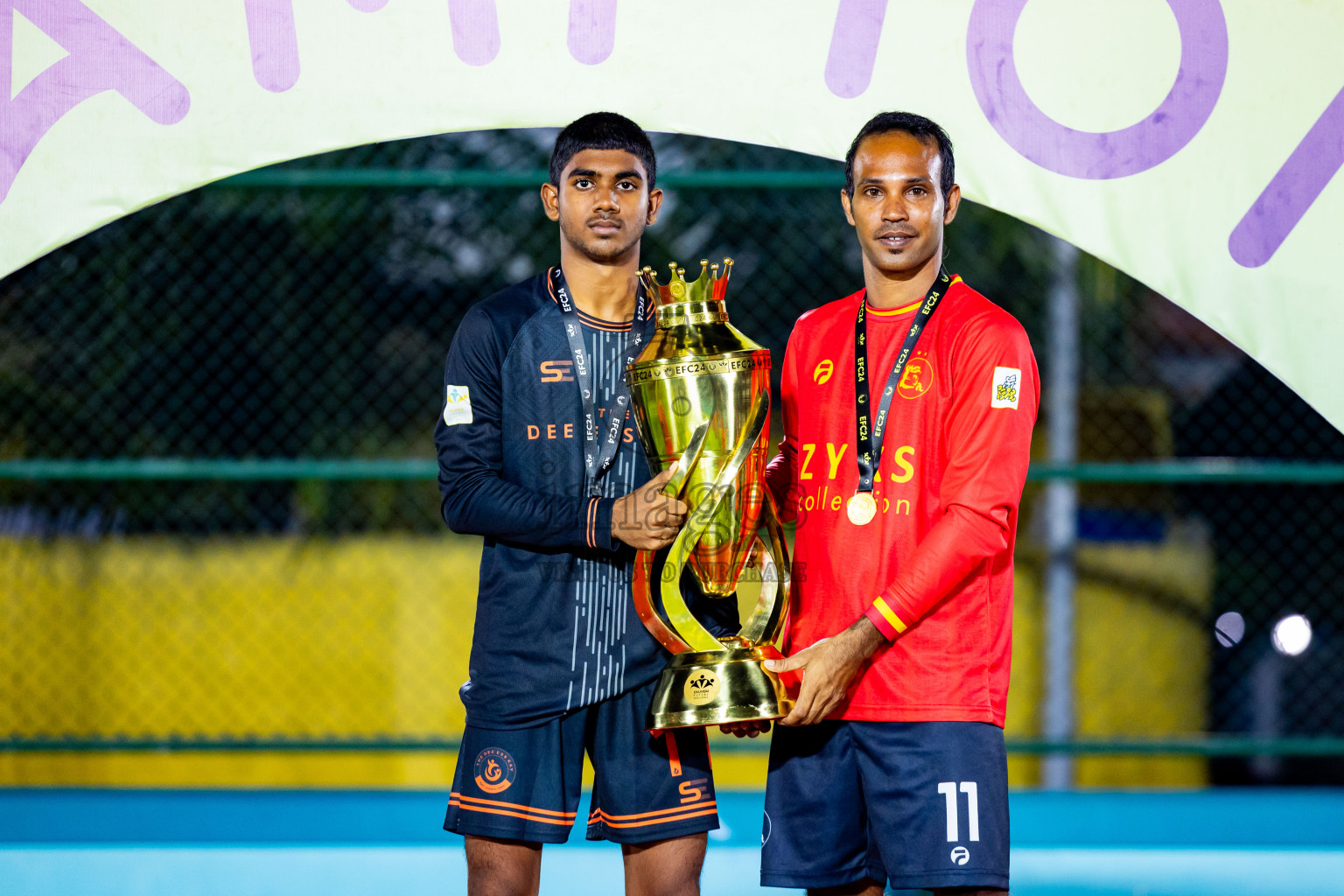 Dee Ess Kay vs Kovigoani in Final of Laamehi Dhiggaru Ekuveri Futsal Challenge 2024 was held on Wednesday, 31st July 2024, at Dhiggaru Futsal Ground, Dhiggaru, Maldives Photos: Nausham Waheed / images.mv