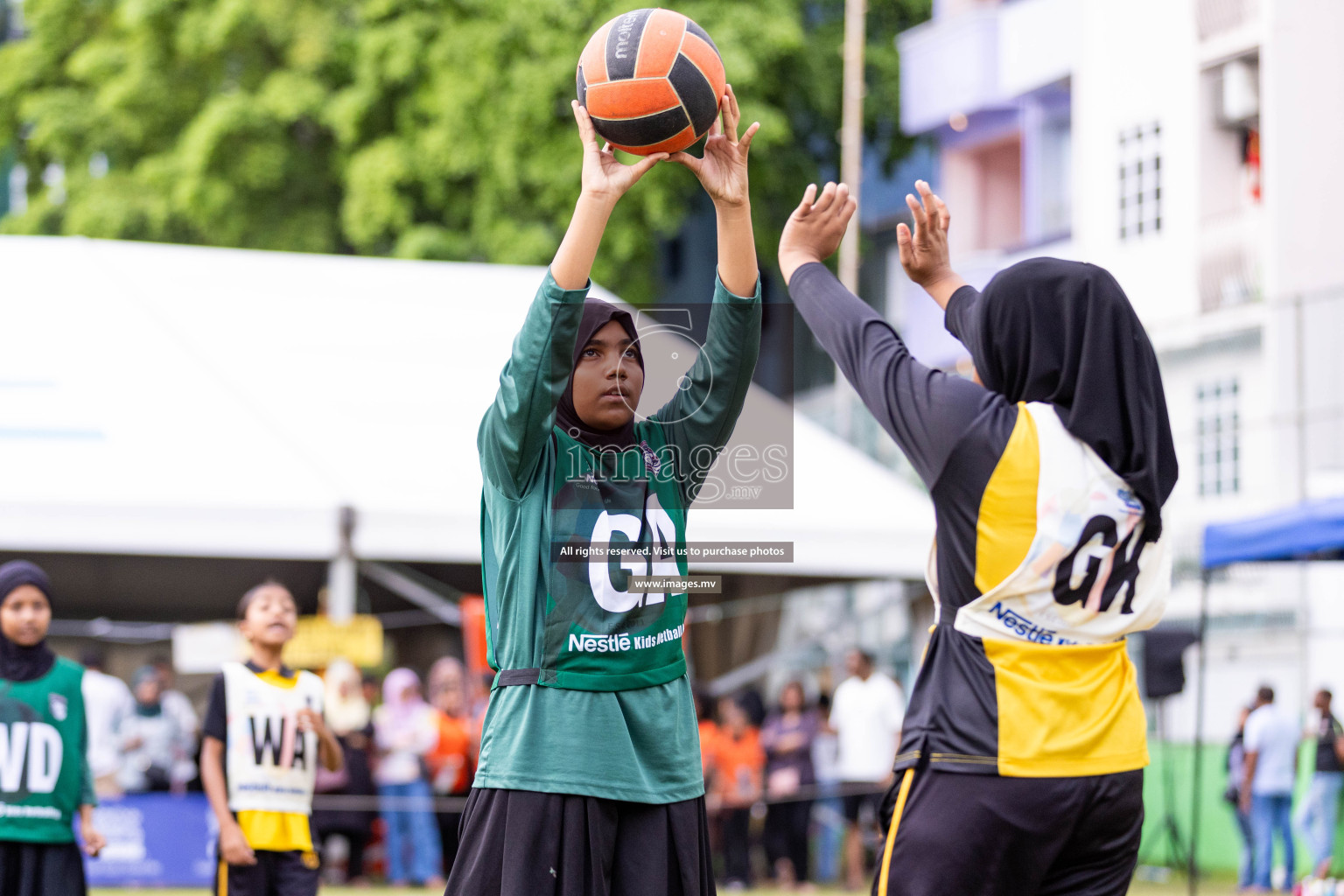 Day 2 of Nestle' Kids Netball Fiesta 2023 held in Henveyru Stadium, Male', Maldives on Thursday, 1st December 2023. Photos by Nausham Waheed / Images.mv