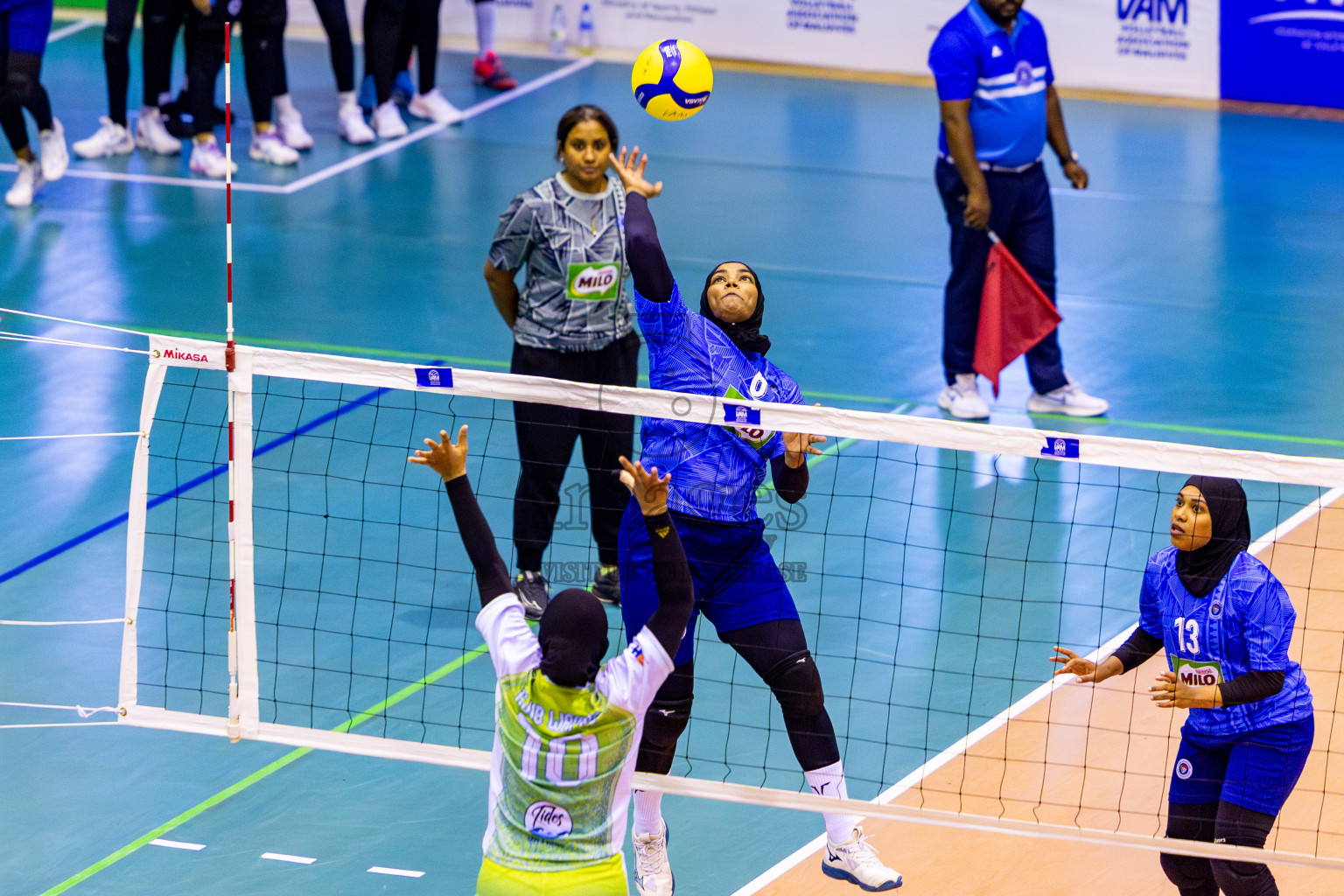 Club WAMCO vs Police Club in Semi Finals of Women's Division of VAM Cup 2025 held in Male', Maldives on Tuesday, 15th April 2025 at Social Center Indoor Hall Photos By: Nausham Waheed / images.mv