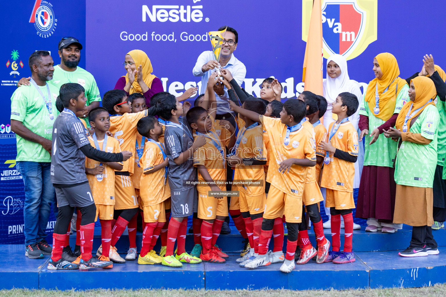 Day 4 of Nestle Kids Football Fiesta, held in Henveyru Football Stadium, Male', Maldives on Saturday, 14th October 2023 Photos: Nausham Waheed  / images.mv