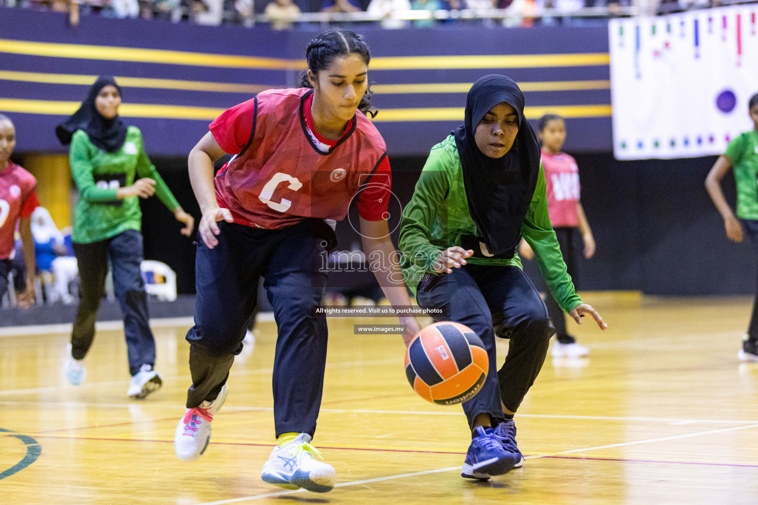 Day 11 of 24th Interschool Netball Tournament 2023 was held in Social Center, Male', Maldives on 6th November 2023. Photos: Nausham Waheed / images.mv