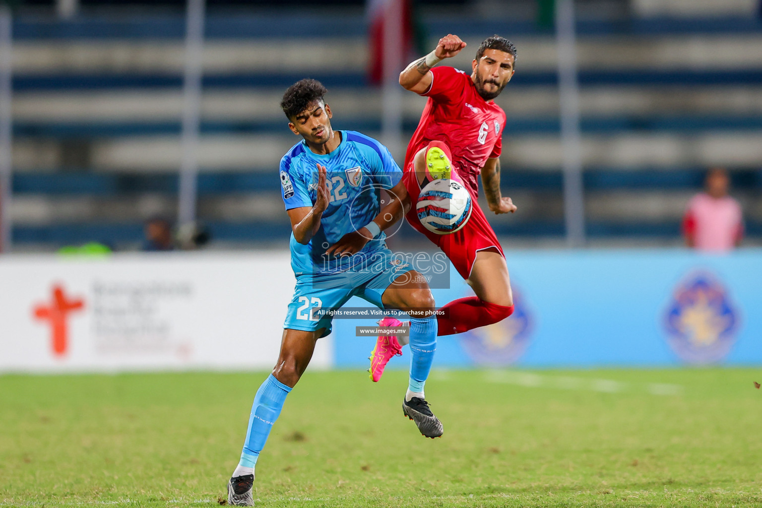 Lebanon vs India in the Semi-final of SAFF Championship 2023 held in Sree Kanteerava Stadium, Bengaluru, India, on Saturday, 1st July 2023. Photos: Nausham Waheed / images.mv