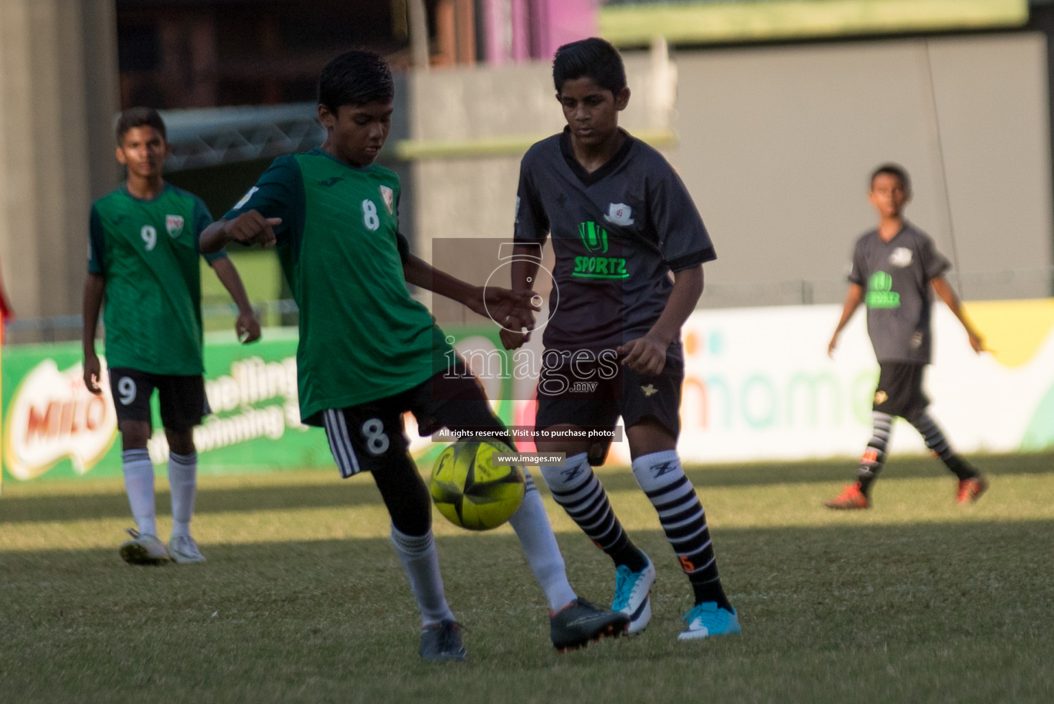 Ghaazee School vs Ahmadhiyya in MAMEN Inter School Football Tournament 2019 (U13) in Male, Maldives on 27th March 2019, Photos: Suadh Abdul Sattar / images.mv