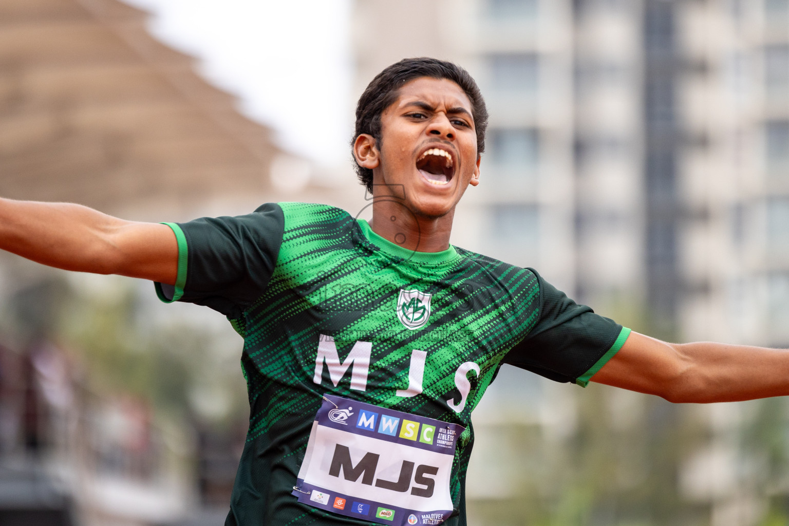 Day 6 of MWSC Interschool Athletics Championships 2024 held in Hulhumale Running Track, Hulhumale, Maldives on Thursday, 14th November 2024. Photos by: Ismail Thoriq / Images.mv