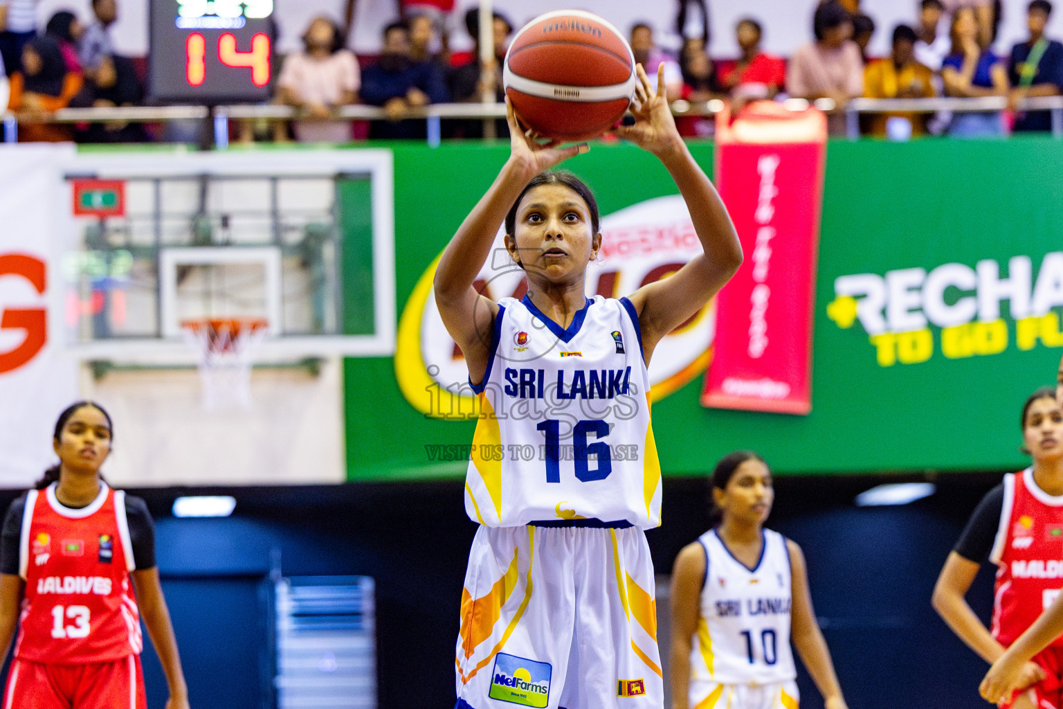 Maldives vs SriLanka in Day 2 of Under 16 Woman's Asian Cup SABA Qualifiers 2025 was held in Social Center, Male', Maldives on Friday, 13th June 2025. Photos: Nausham Waheed / images.mv