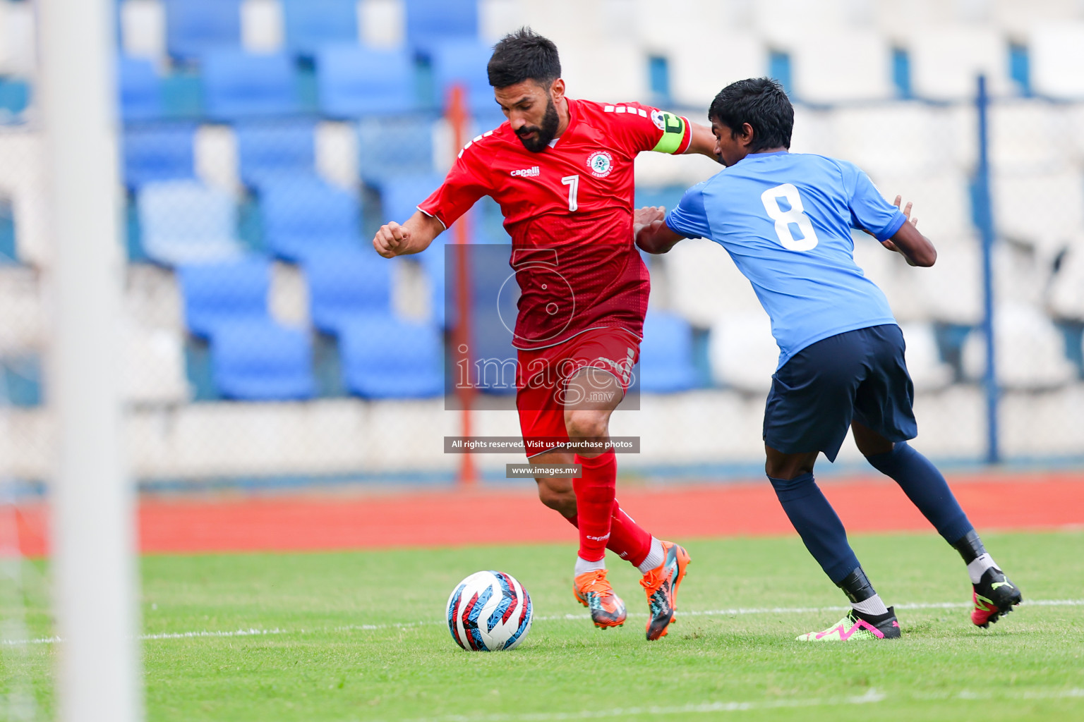 Lebanon vs Maldives in SAFF Championship 2023 held in Sree Kanteerava Stadium, Bengaluru, India, on Tuesday, 28th June 2023. Photos: Nausham Waheed, Hassan Simah / images.mv