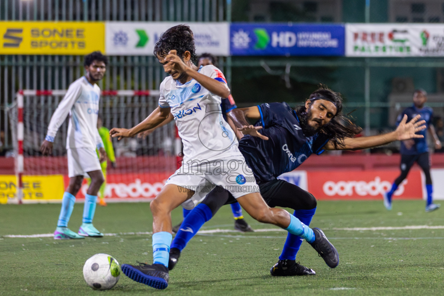 Sh Feydhoo vs Sh Lhaimagu in Day 8 of Golden Futsal Challenge 2024 was held on Monday, 22nd January 2024, in Hulhumale', Maldives Photos: Mohamed Mahfooz Moosa / images.mv