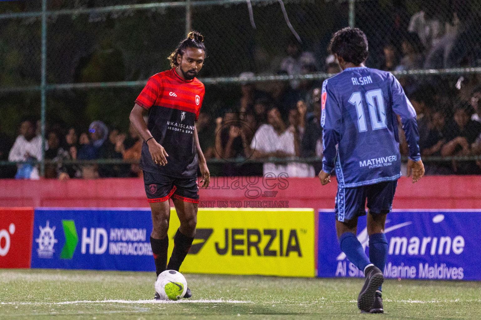 AA Mathiveri vs AA Bodufolhudhoo in Day 6 of Golden Futsal Challenge 2024 was held on Saturday, 20th January 2024, in Hulhumale', Maldives
Photos: Ismail Thoriq / images.mv