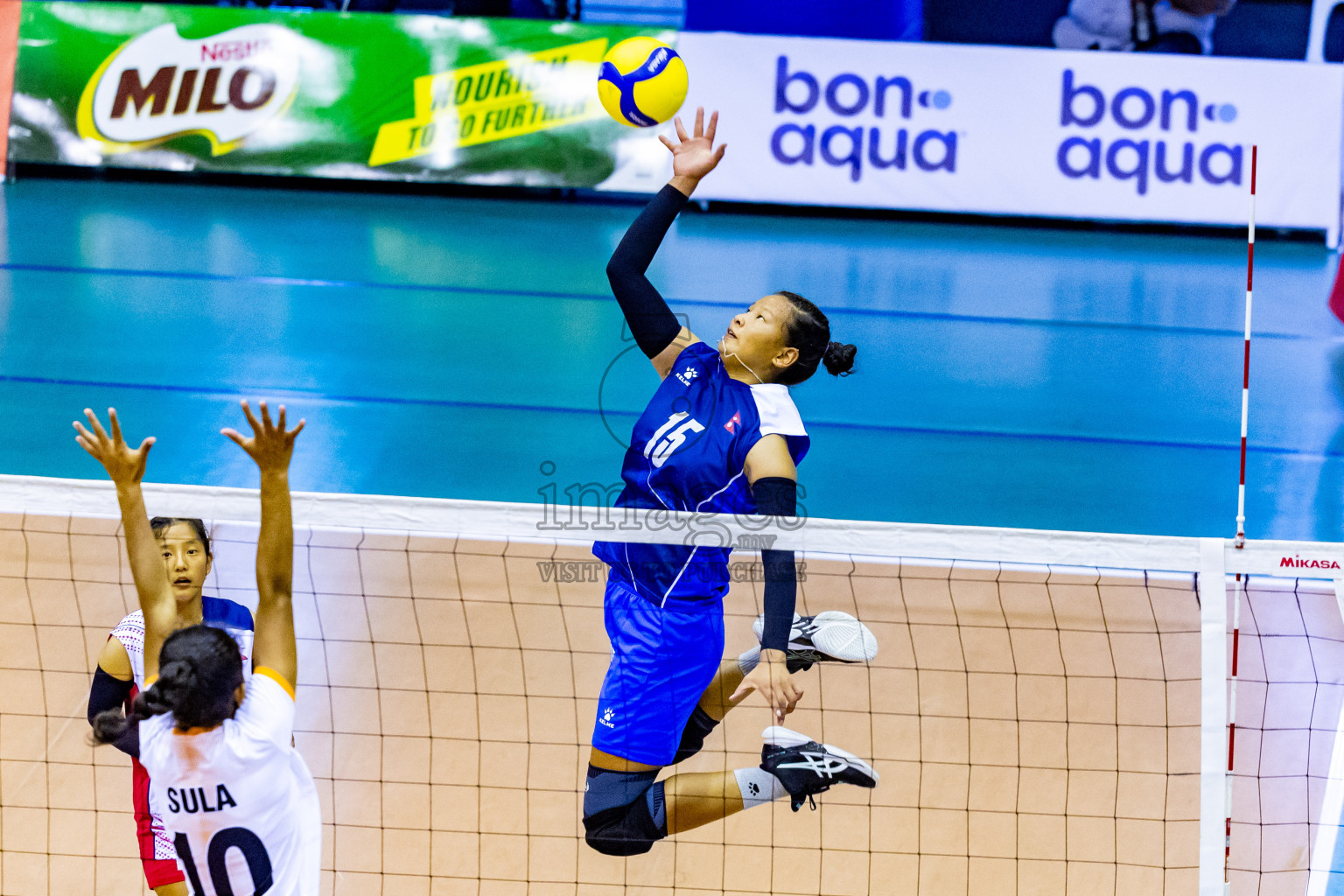 Nepal vs Sri Lanka in Day 1 of CAVA U20 Woman's Volleyball Championship 2024 was held in Social Center, Male', Maldives on 18th July 2024. Photos: Nausham Waheed / images.mv

