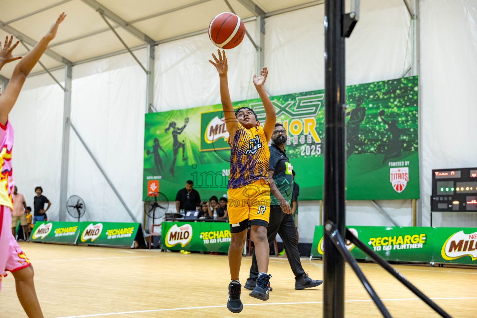 Milo 5 x 5 Junior Challenge 2025 - Basketball tournament held in Basketball Training Center, Male', Maldives on Thursday, 09th October 2025. 
Photo by: Hassan Simah / Images.mv