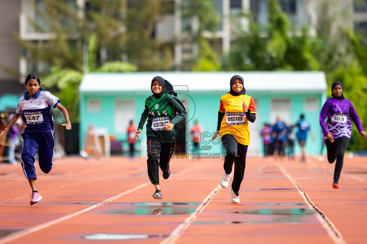 Day 1 of MWSC Interschool Athletics Championships 2024 held in Hulhumale Running Track, Hulhumale, Maldives on Saturday, 9th November 2024. 
Photos by: Ismail Thoriq / images.mv