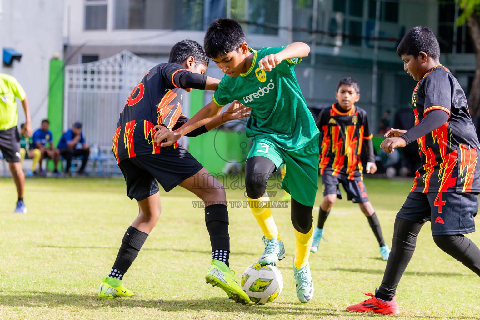 Day 1 of MILO Academy Championship 2025 (U-12) was held at Henveiru Stadium in Male', Maldives on Thursday, 1st May 2025. Photos: Nausham Waheed / images.mv