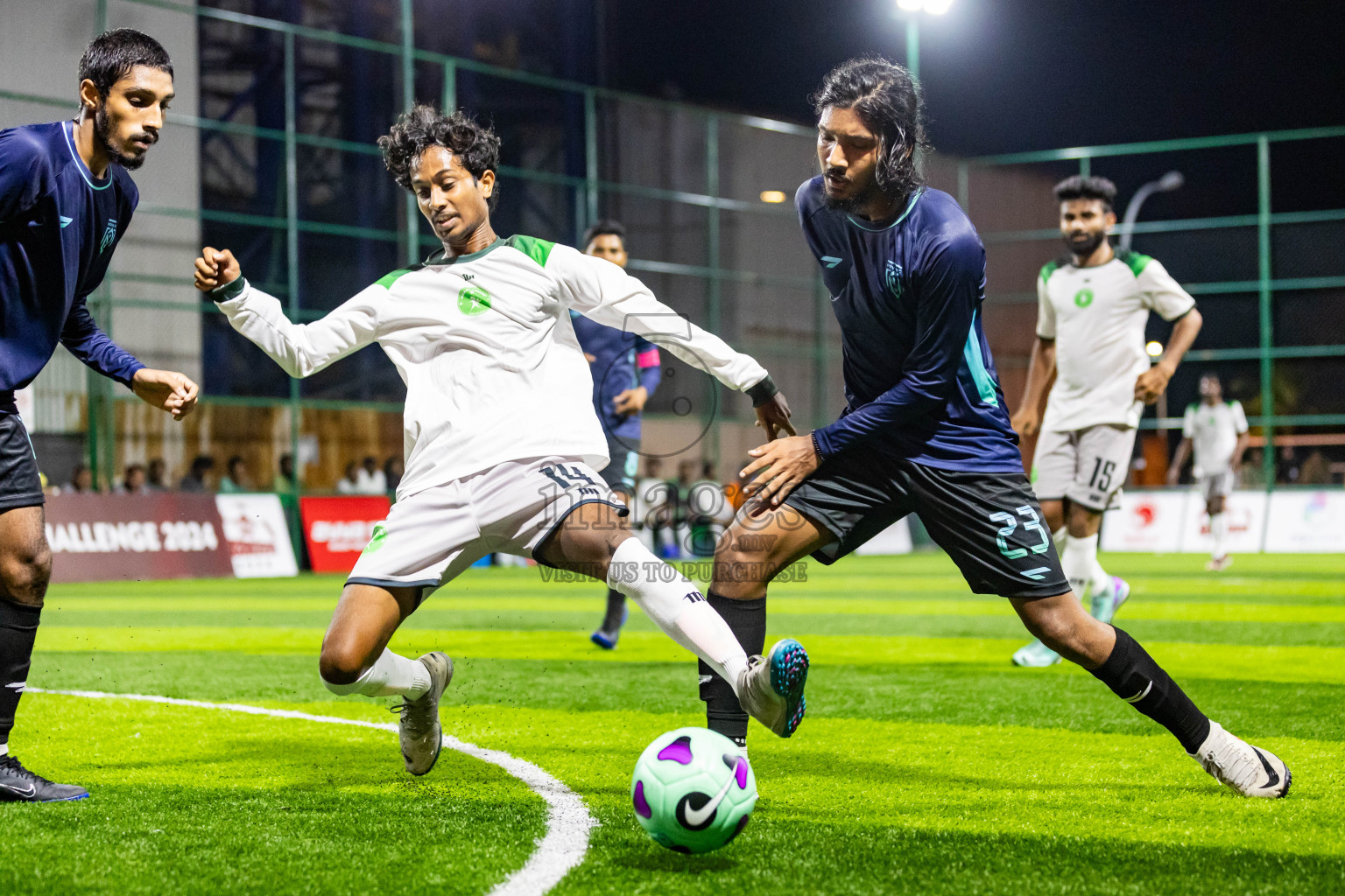 Nova SC vs Giraavarianz in Day 1 of BG Futsal Challenge 2024 was held on Thursday, 12th March 2024, in Male', Maldives Photos: Nausham Waheed / images.mv