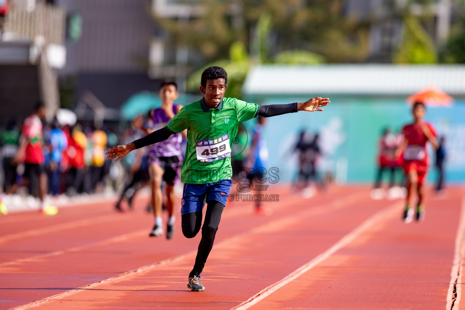 Day 3 of MWSC Interschool Athletics Championships 2024 held in Hulhumale Running Track, Hulhumale, Maldives on Monday, 11th November 2024. 
Photos by: Hassan Simah / Images.mv