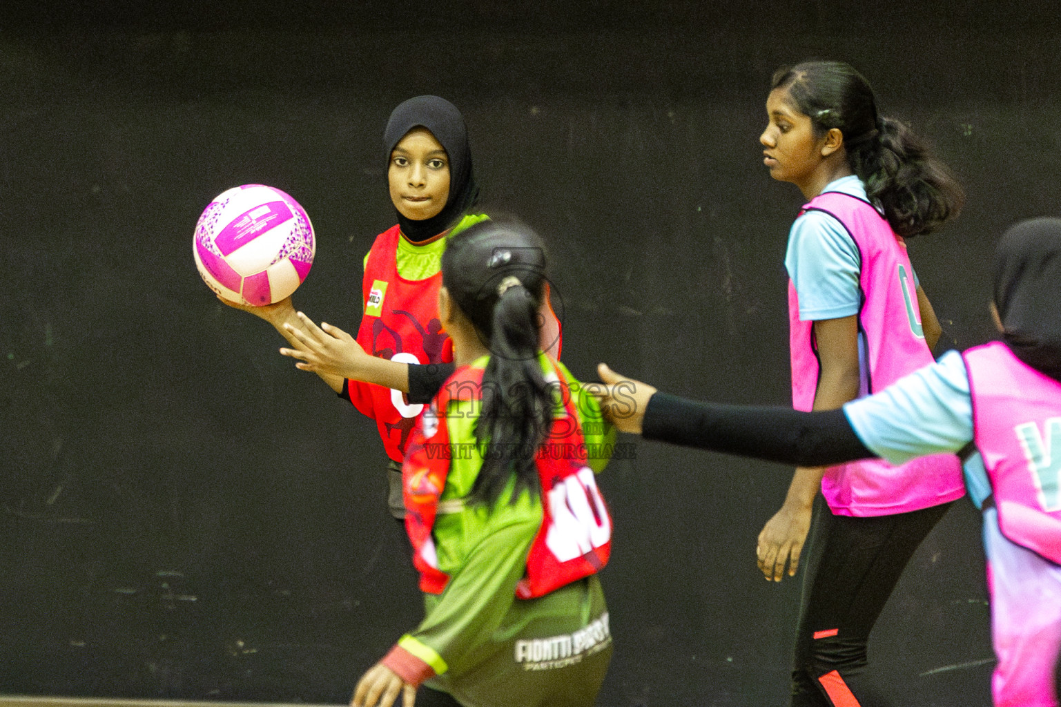 Netkids C vs Fionti Academy A in Day 5 of 3rd Netball Junior Championship, held at Social Center on Thursday 23rd January 2025 . Photos: Shuu Abdul Sattar / images.mv