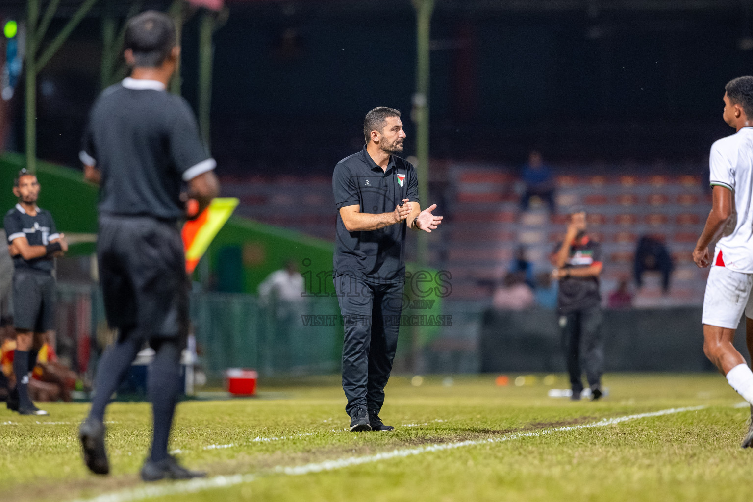 Maldives vs Palestine in the second under 17 friendly held in National Football Stadium, Male', Maldives on Saturday, 15 November 2025. 
Photos: Mohamed Mahfooz Moosa / Images.mv