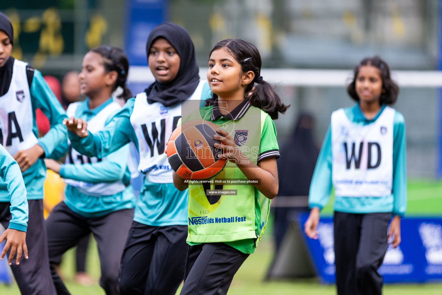 Day 2 of Nestle' Kids Netball Fiesta 2023 held in Henveyru Stadium, Male', Maldives on Thursday, 1st December 2023. Photos by Nausham Waheed / Images.mv