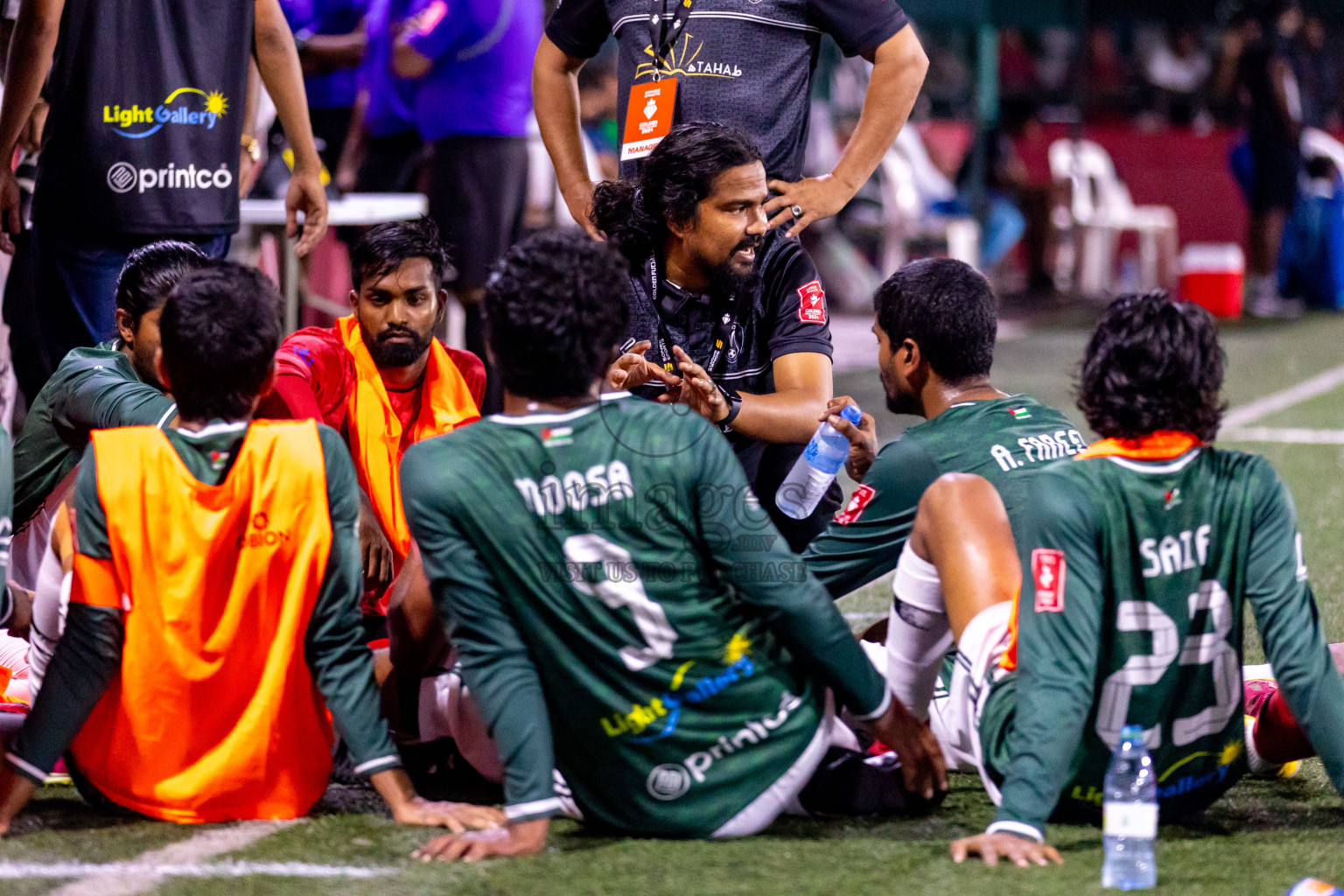 N Miladhoo vs N Maafaru in Day 6 of Golden Futsal Challenge 2024 was held on Saturday, 20th January 2024, in Hulhumale', Maldives Photos: Hassan Simah / images.mv