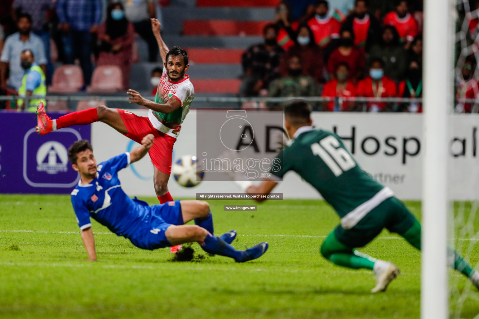 Maldives vs Nepal in SAFF Championship 2021 held on 1st October 2021 in Galolhu National Stadium, Male', Maldives