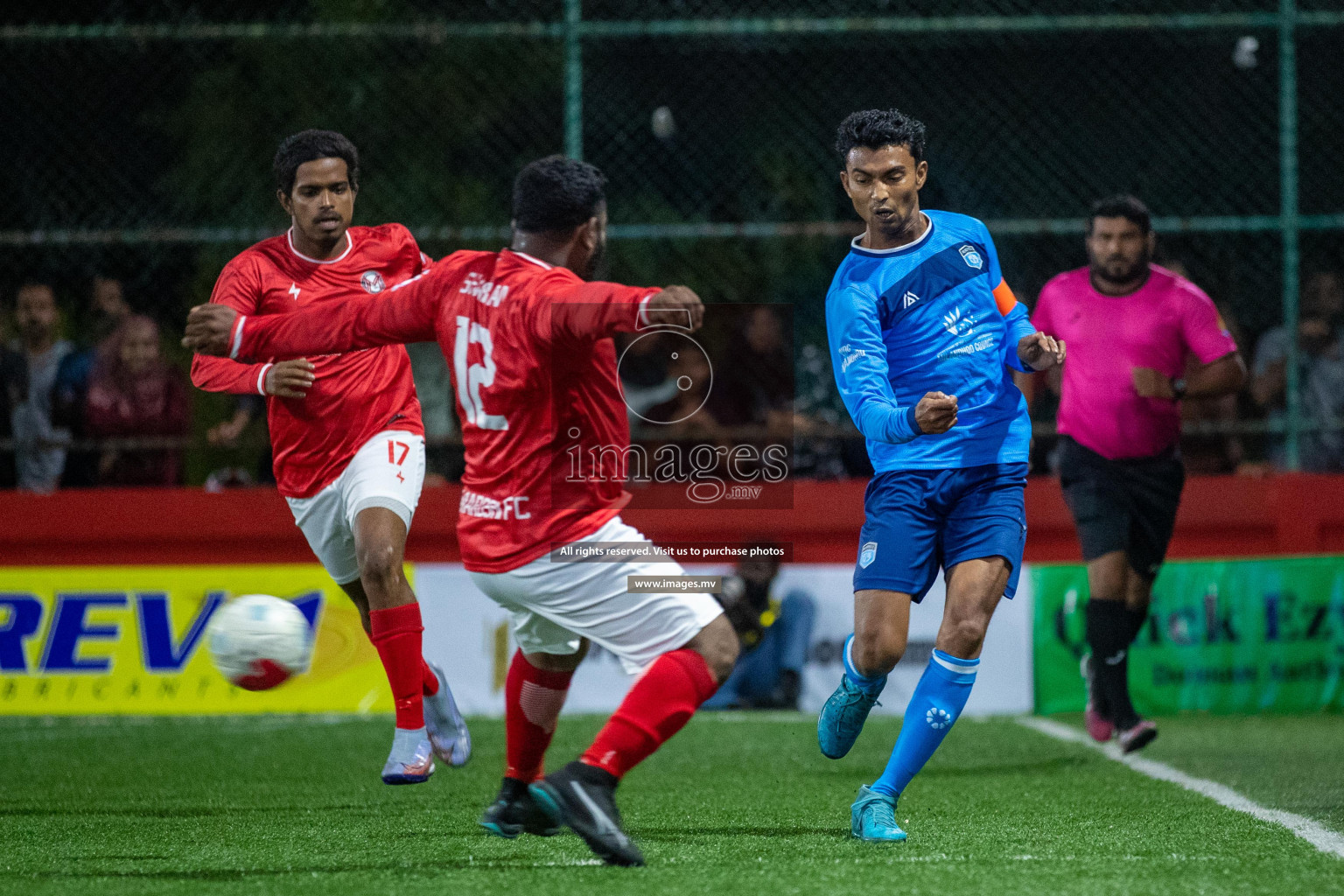 Sh. Milandhoo vs Sh. Maroshi in Day 2 of Golden Futsal Challenge 2023 on 06 February 2023 in Hulhumale, Male, Maldives