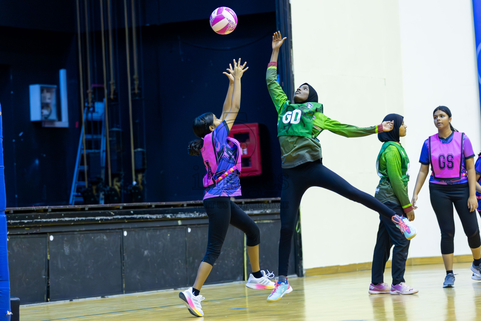 N Sports Academy B vs FIONTI Sports Club in Day 1 of 3rd Junior Championship - Netball association of Maldives, held at Social Center on 19th January 2025 . Photos by Shuu Abdul Sattar