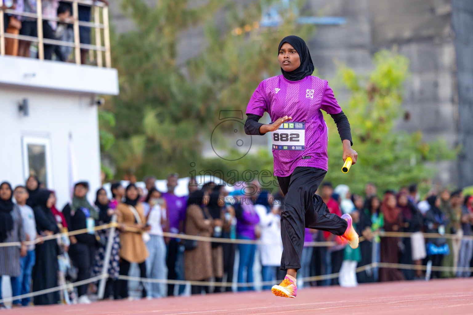 Day 4 of MWSC Interschool Athletics Championships 2024 held in Hulhumale Running Track, Hulhumale, Maldives on Tuesday, 12th November 2024. Photos by: Ismail Thoriq / Images.mv