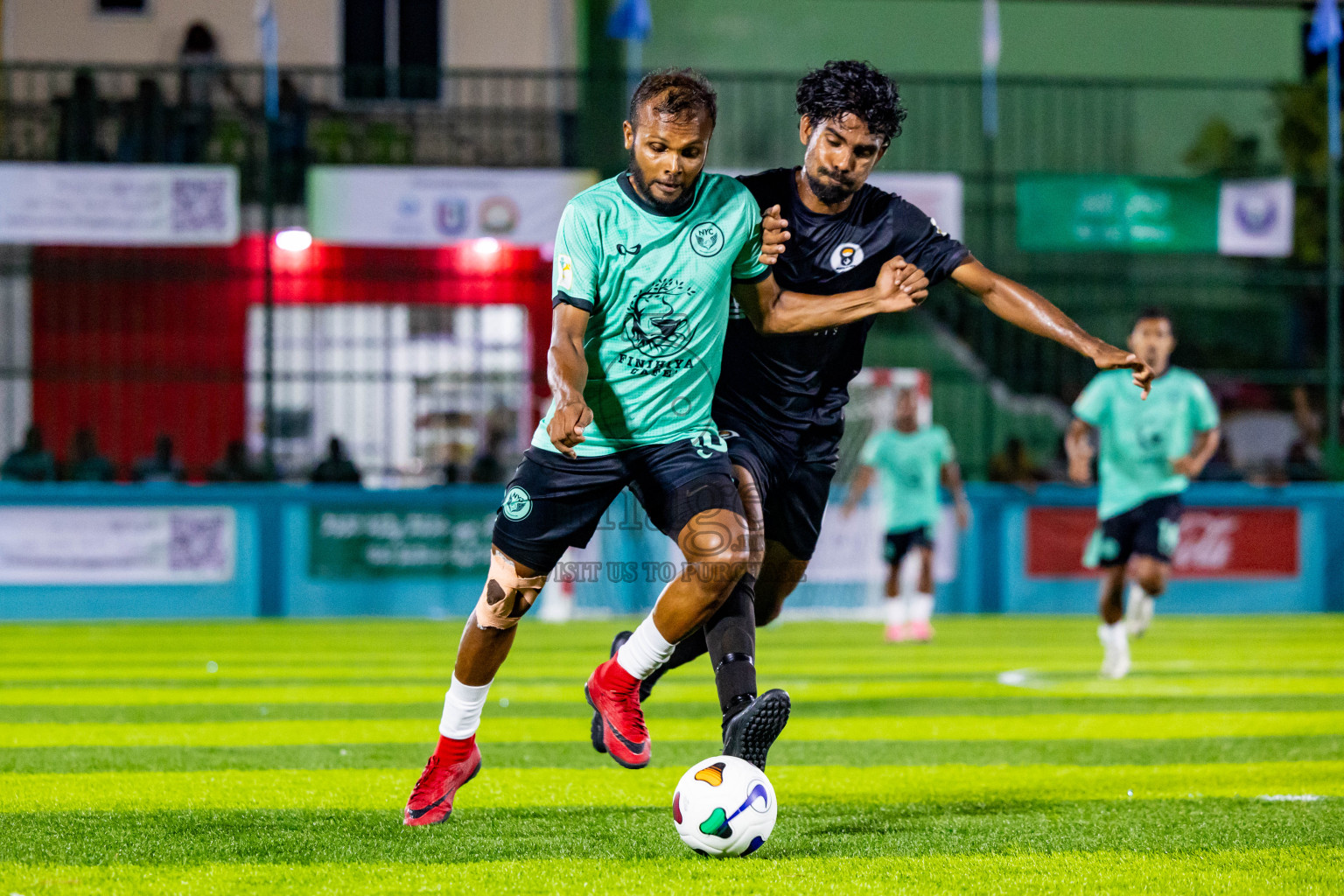 Much Black vs Naalaafushi YC in Day 1 of Laamehi Dhiggaru Ekuveri Futsal Challenge 2024 was held on Friday, 26th July 2024, at Dhiggaru Futsal Ground, Dhiggaru, Maldives Photos: Nausham Waheed / images.mv