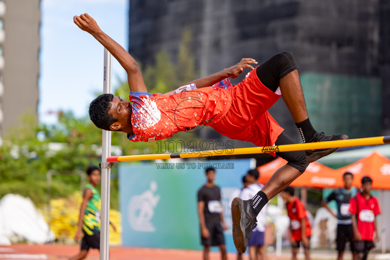 Day 2 of MWSC Interschool Athletics Championships 2024 held in Hulhumale Running Track, Hulhumale, Maldives on Sunday, 10th November 2024. 
Photos by:  Hassan Simah / Images.mv