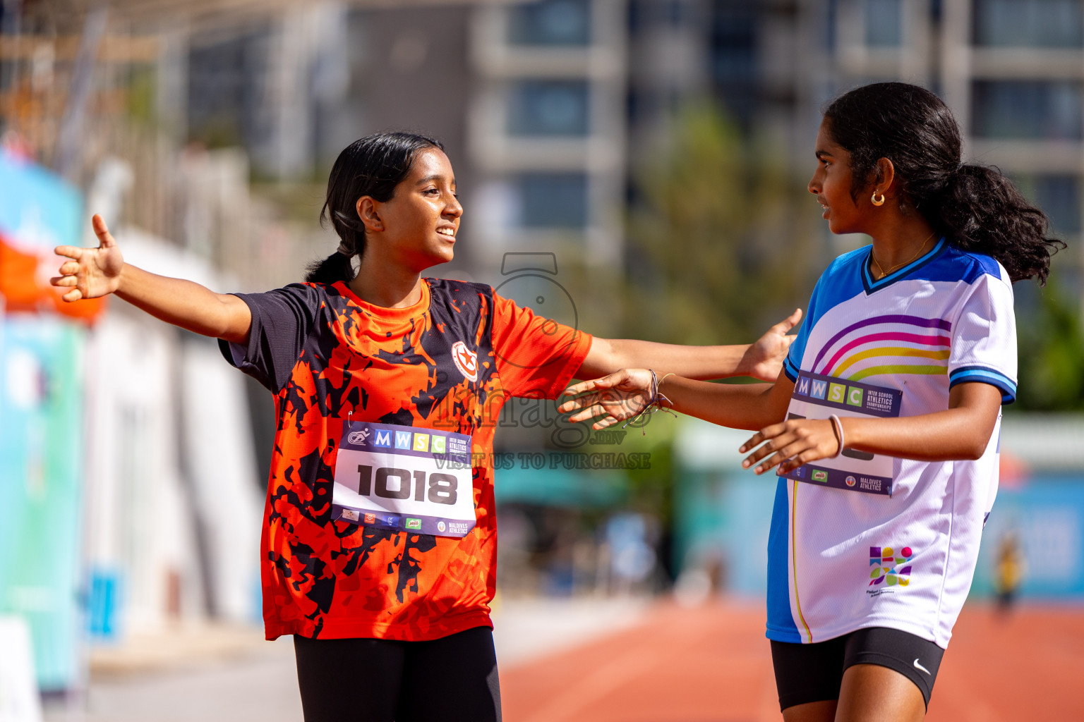 Day 2 of MWSC Interschool Athletics Championships 2024 held in Hulhumale Running Track, Hulhumale, Maldives on Sunday, 10th November 2024. 
Photos by:  Hassan Simah / Images.mv