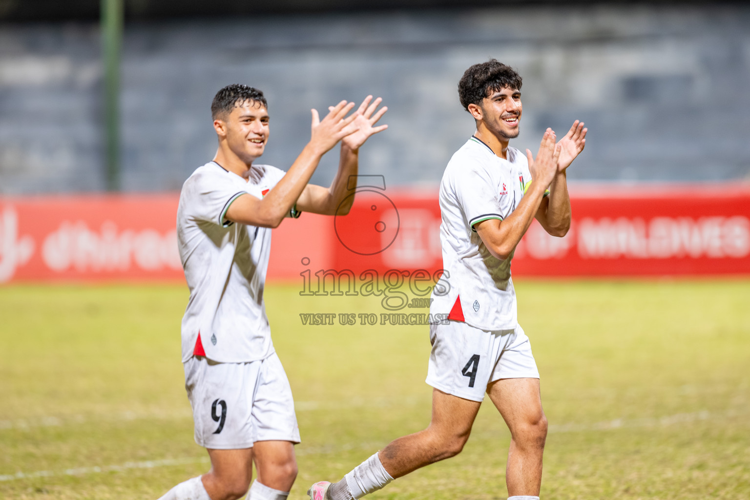 Maldives vs Palestine in the second under 17 friendly held in National Football Stadium, Male', Maldives on Saturday, 15 November 2025. 
Photos: Mohamed Mahfooz Moosa / Images.mv