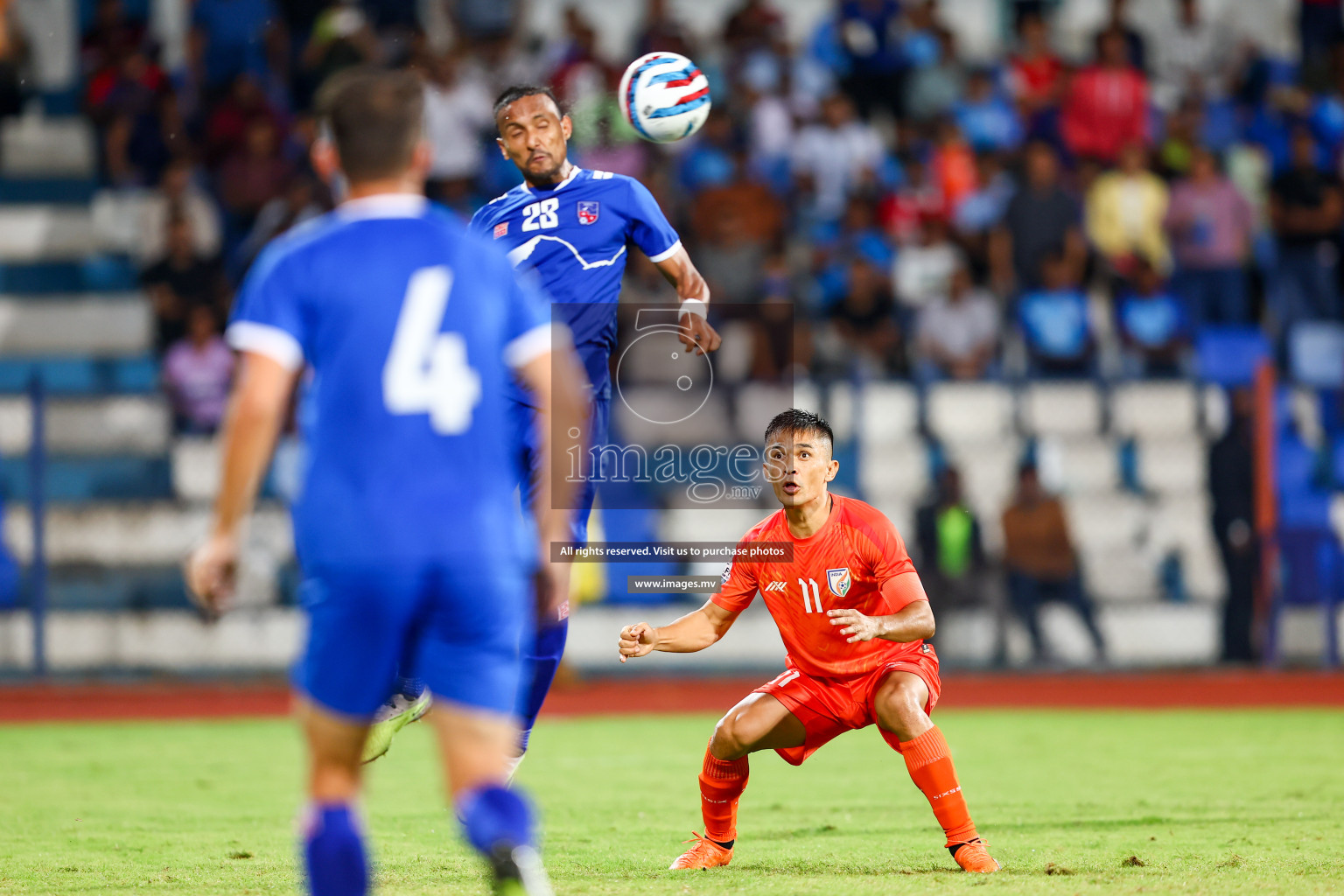 Nepal vs India in SAFF Championship 2023 held in Sree Kanteerava Stadium, Bengaluru, India, on Saturday, 24th June 2023. Photos: Nausham Waheed, Hassan Simah / images.mv