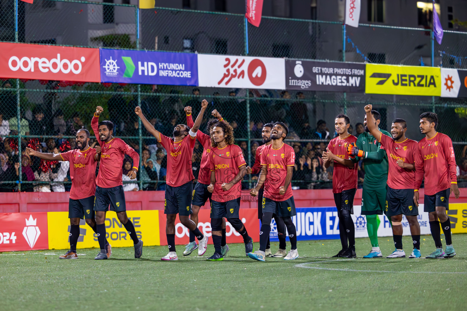 Dh Kudahuvadhoo vs F Bilehdhoo in Zone 5 Final on Day 38 of Golden Futsal Challenge 2024 which was held on Friday, 23rd February 2024, in Hulhumale', Maldives Photos: Ismail Thoriq / images.mv