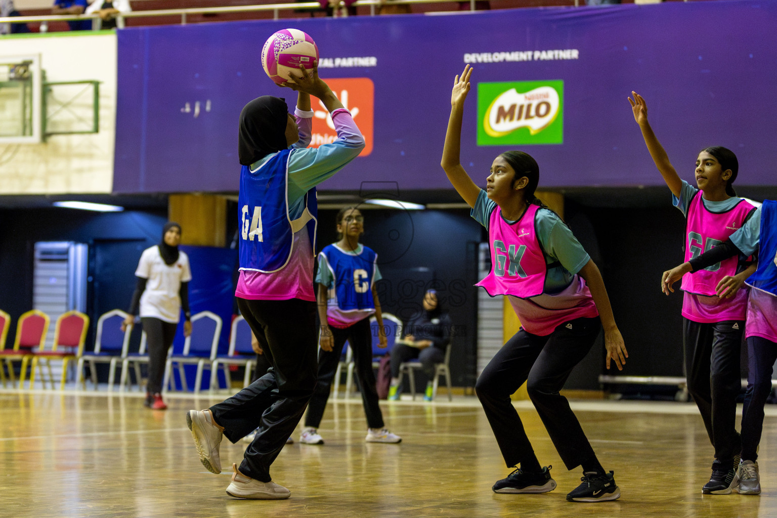 Netkids A vs Netkids B in Day 2 of 3rd Junior Championship - Netball association of Maldives, held at Social Center on Monday 20th January 2025 . Photos by Shuu Abdul Sattar