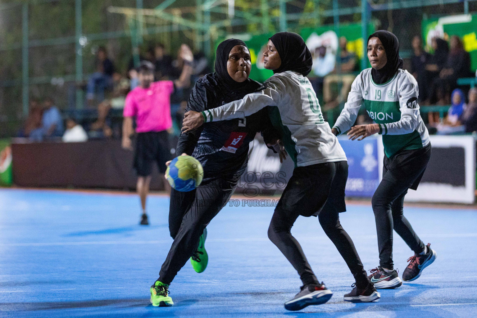 Day 18 of 10th National Handball Tournament 2023, held in Handball ground, Male', Maldives on Sunday, 17th December 2023 Photos: Nausham Waheed/ Images.mv