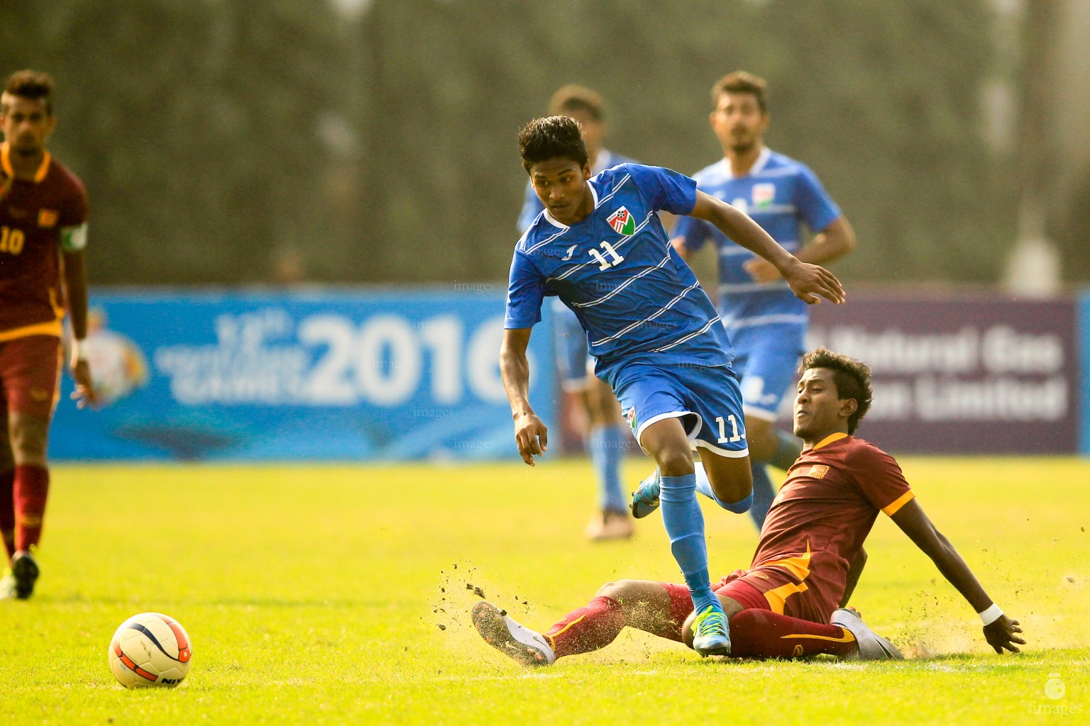 Maldives football played against Sri Lanka in the group stages of the South Asian Games in Guwahati, India, Monday, February. 08, 2016.   (Images.mv Photo/ Hussain Sinan).
