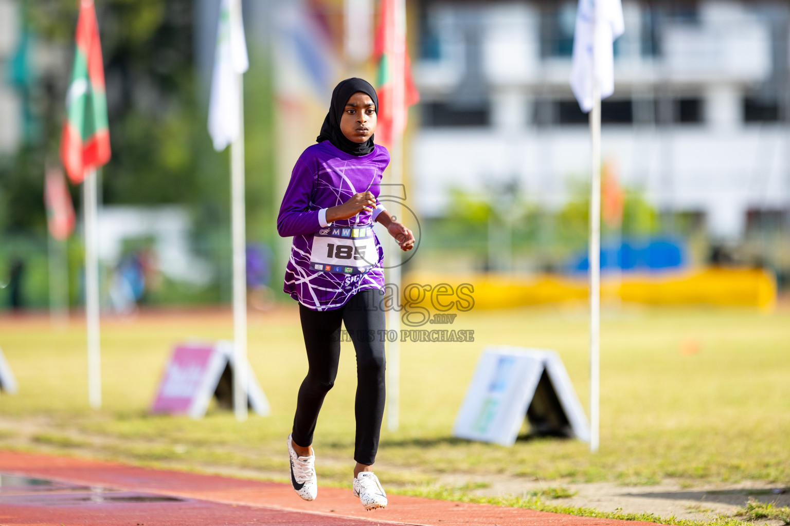 Day 1 of MWSC Interschool Athletics Championships 2024 held in Hulhumale Running Track, Hulhumale, Maldives on Saturday, 9th November 2024. 
Photos by: Ismail Thoriq / images.mv